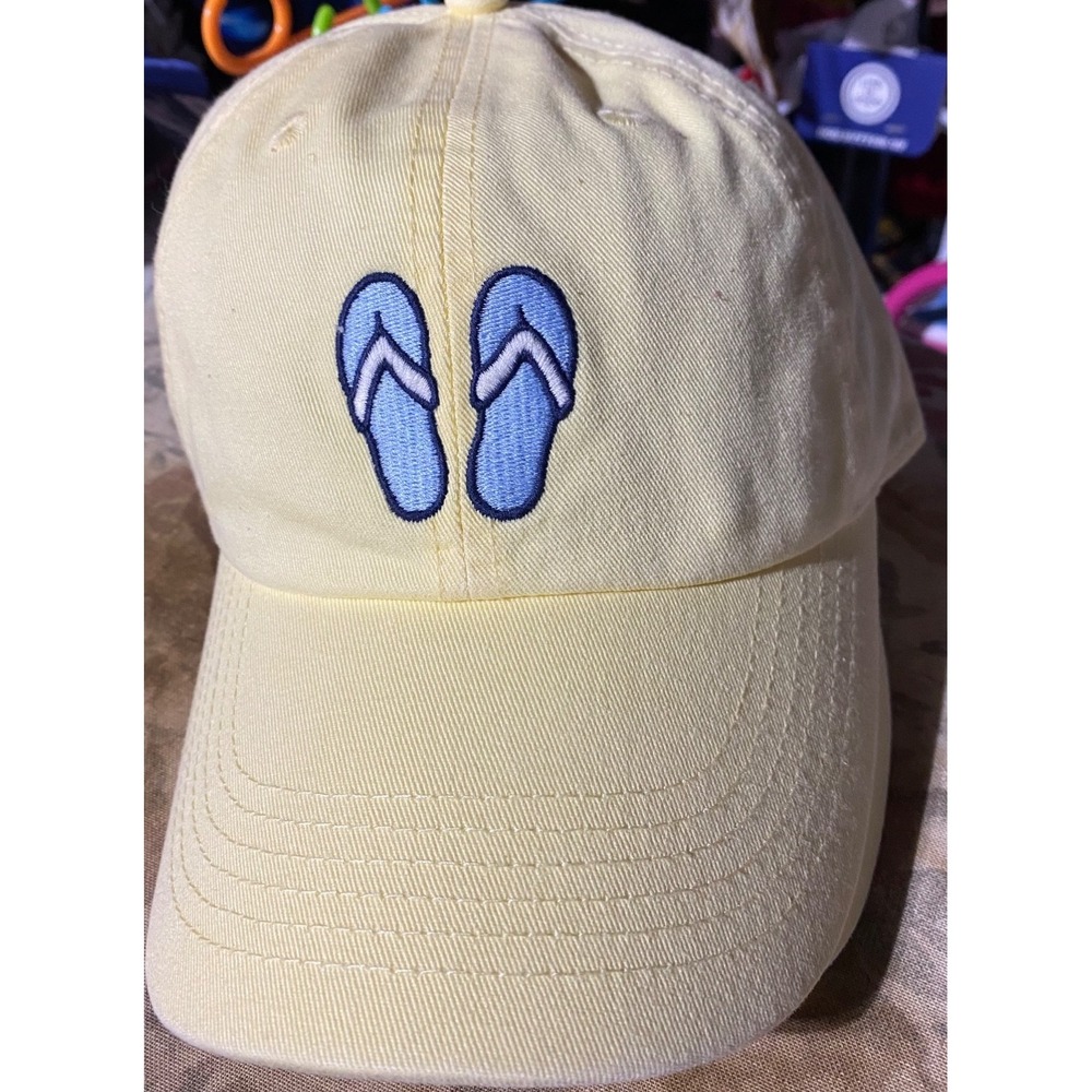 Life is Good Women's Baseball Hat, Yellow, Flip Flops